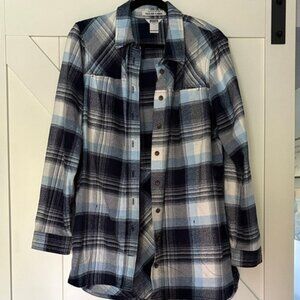 Duluth Trading Co Blue Plaid Heavy Flannel Jacket